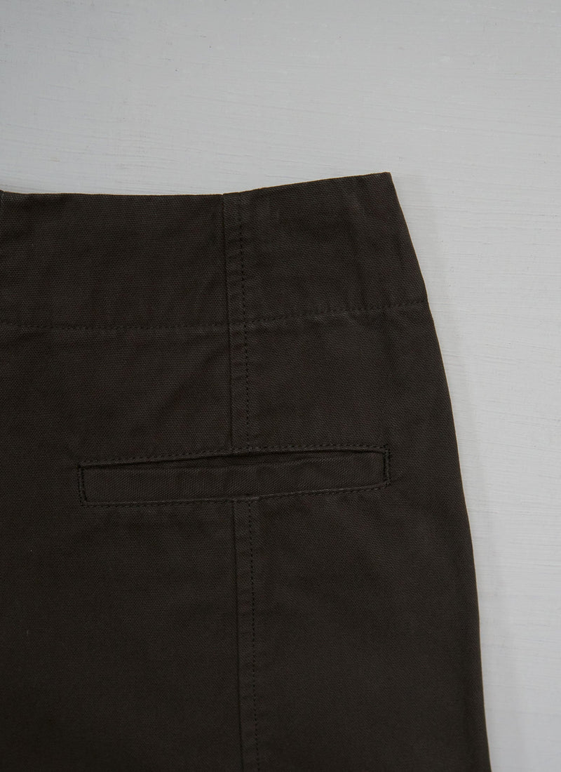 Reworn Canvas Utility Trousers Size 6 (1008) | Dark Olive