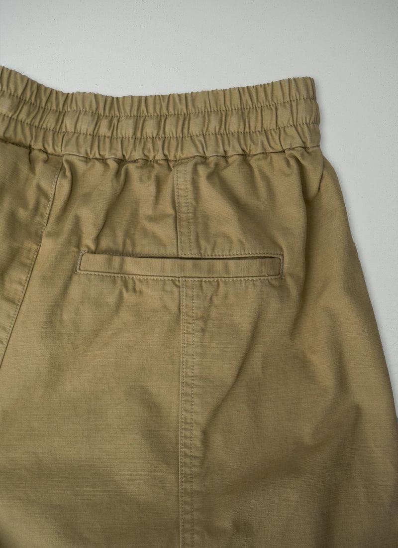 Reworn Wide Leg Cotton Trousers Size 12 (133) | Fawn