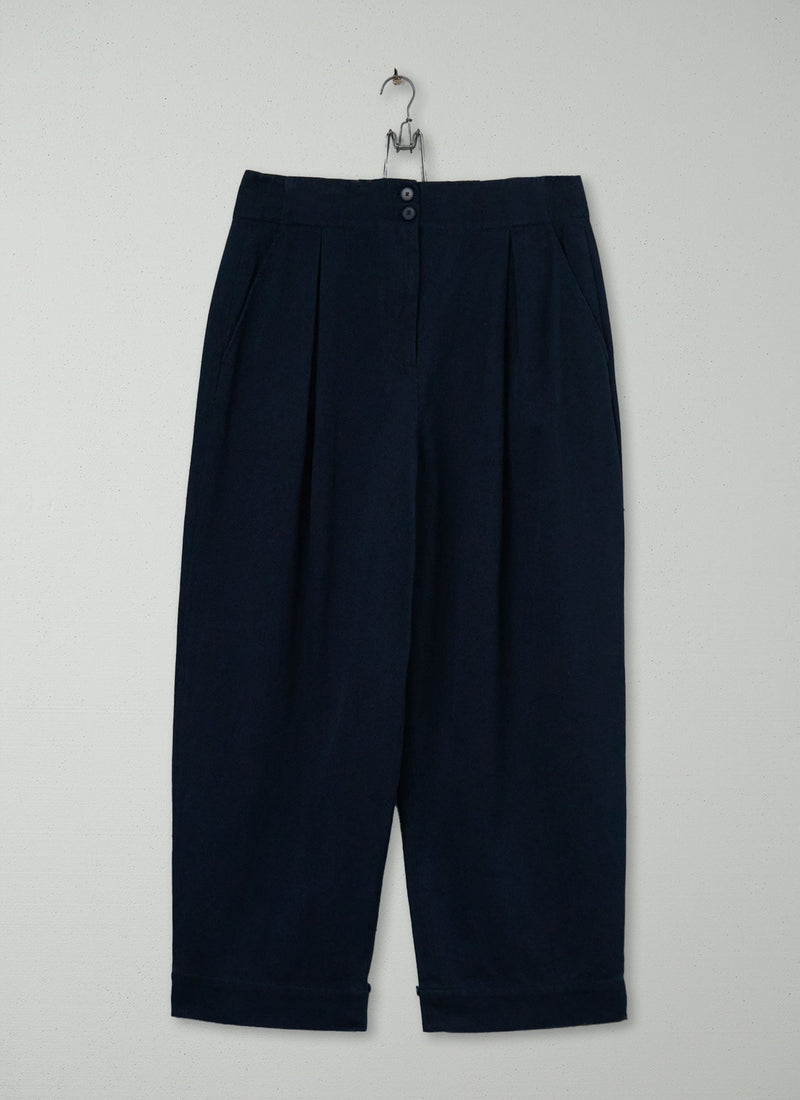Reworn Cotton Wool Twill Balloon Trousers Size 18 (1041) | Slate