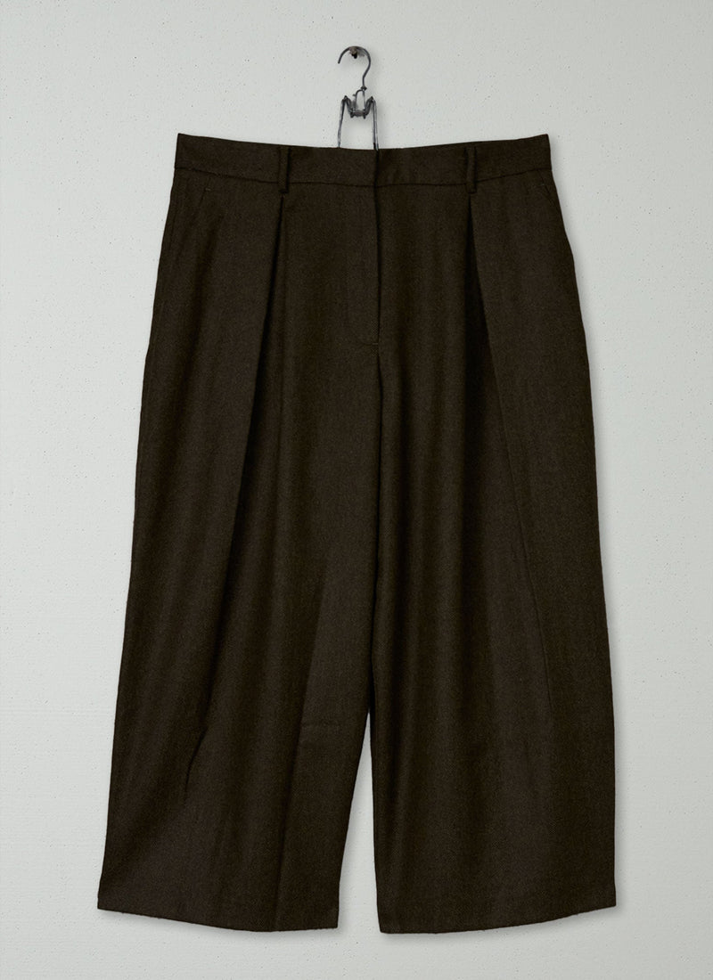 Reworn Herringbone Wool Trousers Size 18 (1023) | Multi