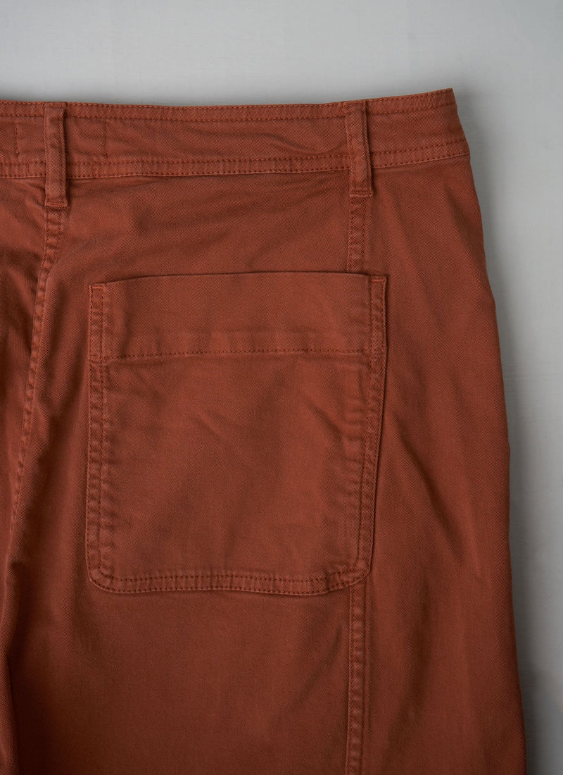 Reworn Flat Front Cotton Twill Trousers Size 12 (183) | Firewood