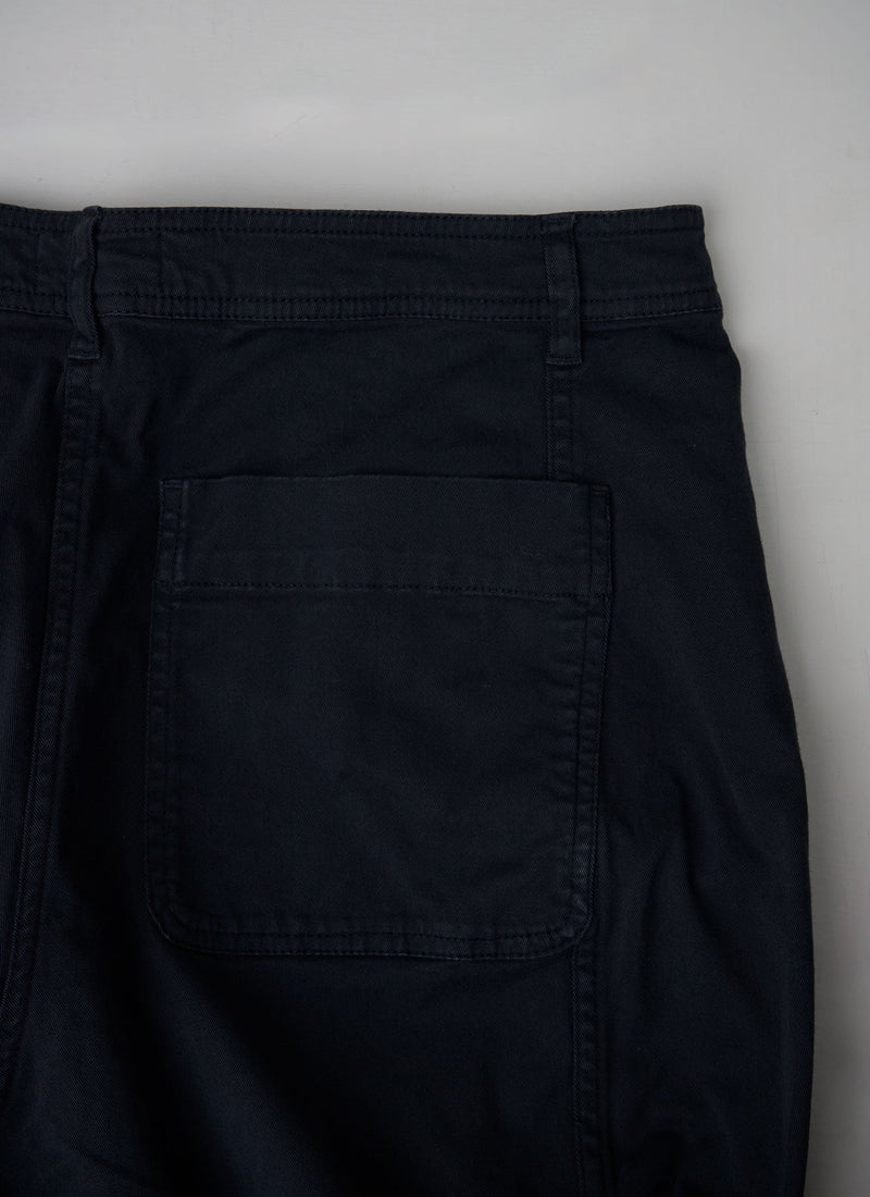 Reworn Flat Front Cotton Twill Trousers Size 14 (158) | Slate
