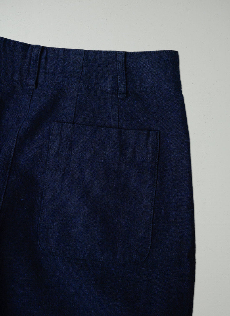 Reworn Hemp Cotton  Trousers Size 10 (1002) | Blue