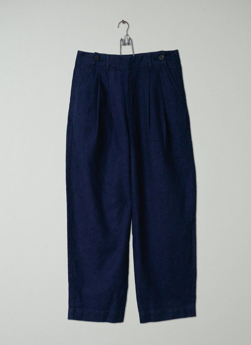 Reworn Hemp Cotton  Trousers Size 10 (1002) | Blue