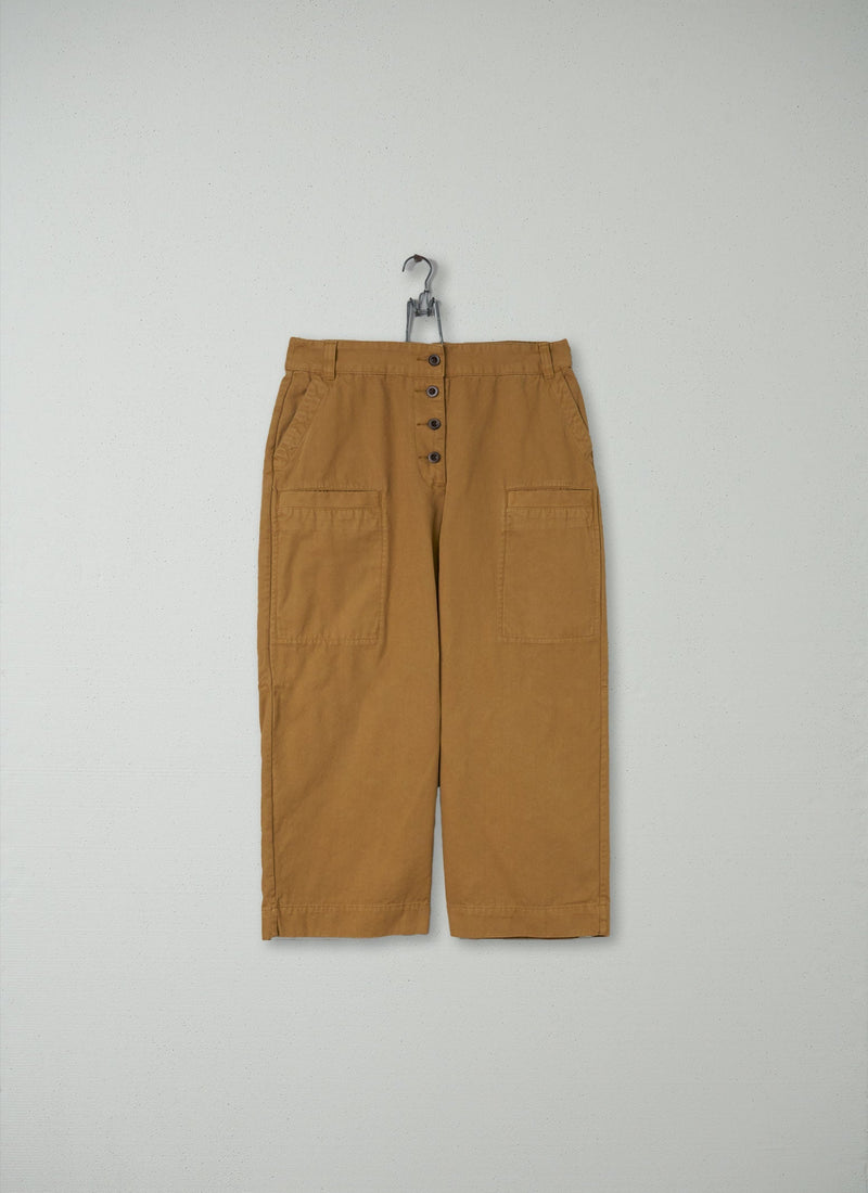 Reworn Canvas Workwear Trousers Size 14 (138) | Pale Ochre