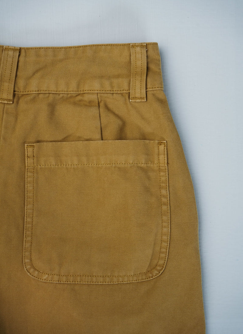 Reworn Canvas Workwear Trousers Size 6 (301) | Pale Ochre
