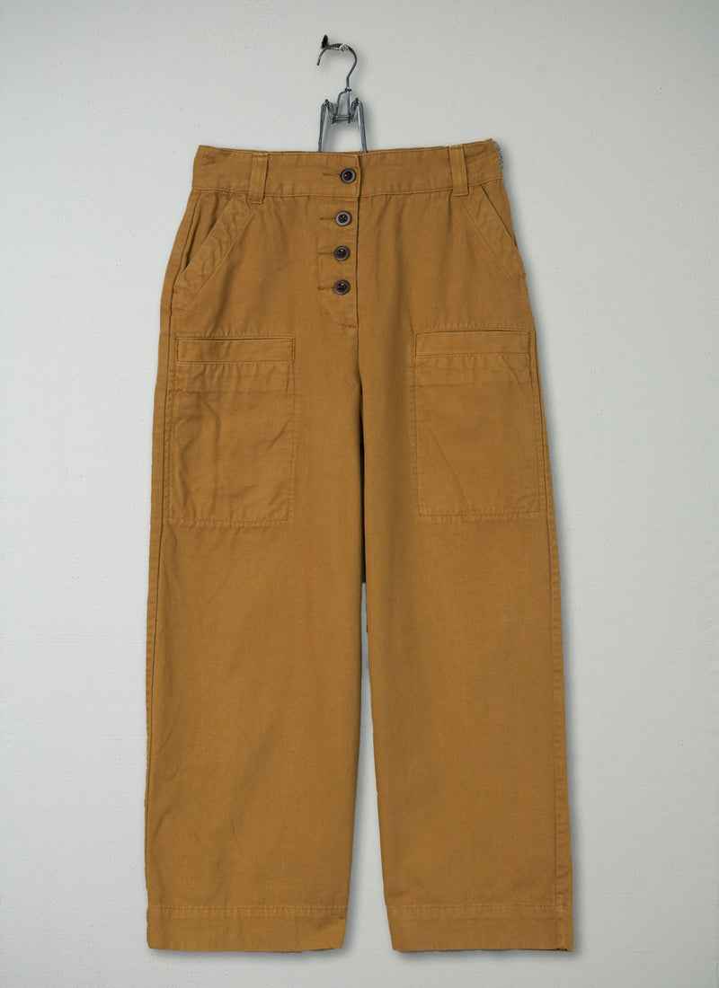 Reworn Canvas Workwear Trousers Size 6 (301) | Pale Ochre