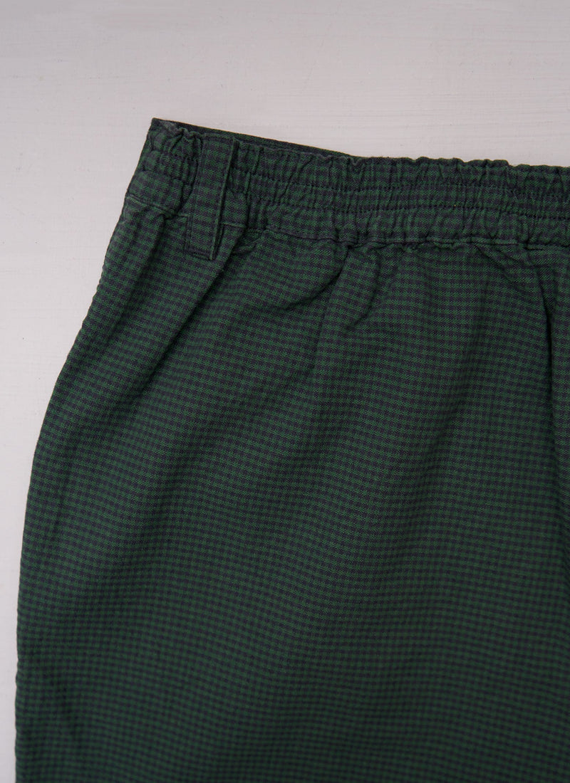 Reworn Gingham Trousers Size 12 (1491) | Bottle Green