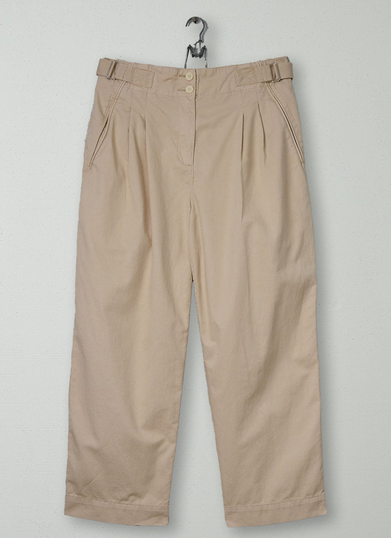 Reworn Cotton Linen Twill Trousers Size 12 (1099) | Shell