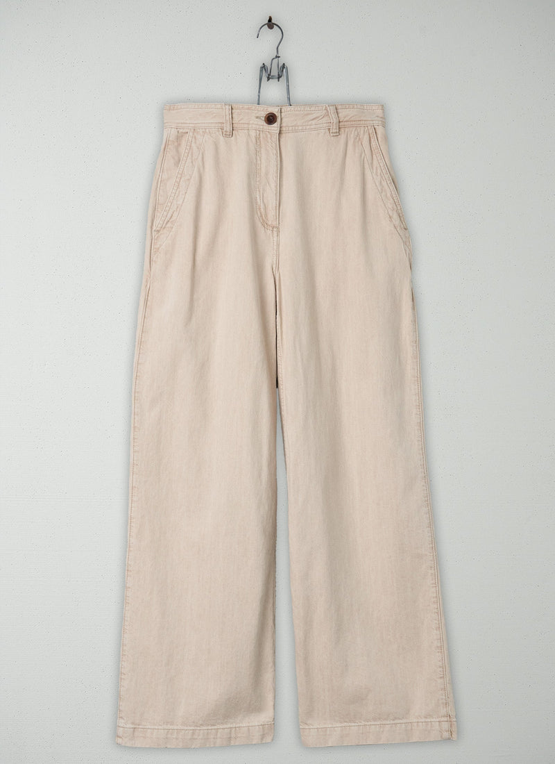 Reworn Flat Front Trousers Size 8 (229) | Clay