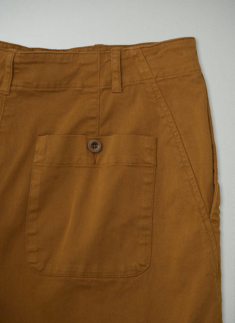 Reworn Forward Seam Cotton Twill Trousers Size 10 (1086) | Brown