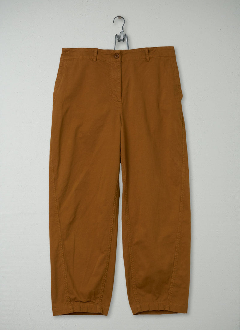 Reworn Forward Seam Cotton Twill Trousers Size 10 (1086) | Brown