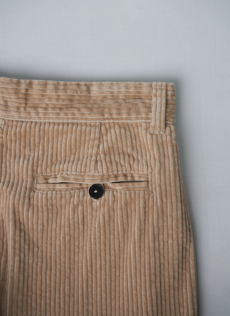 Reworn Side Button Cord Trousers Size 12 (168) | Blonde