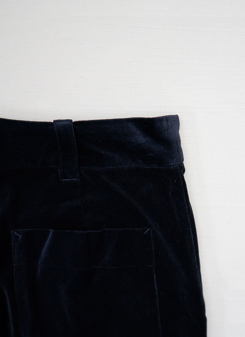 Reworn Kick Flare Cotton Velvet Trousers Size 8 (994) | Night