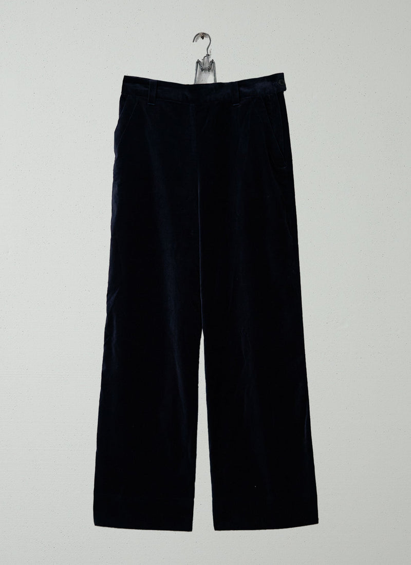 Reworn Kick Flare Cotton Velvet Trousers Size 8 (994) | Night