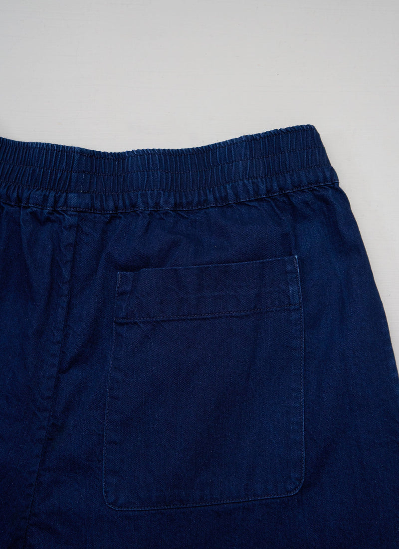 Reworn Cotton Twill Barrel Leg Trousers Size L (865) | Indigo