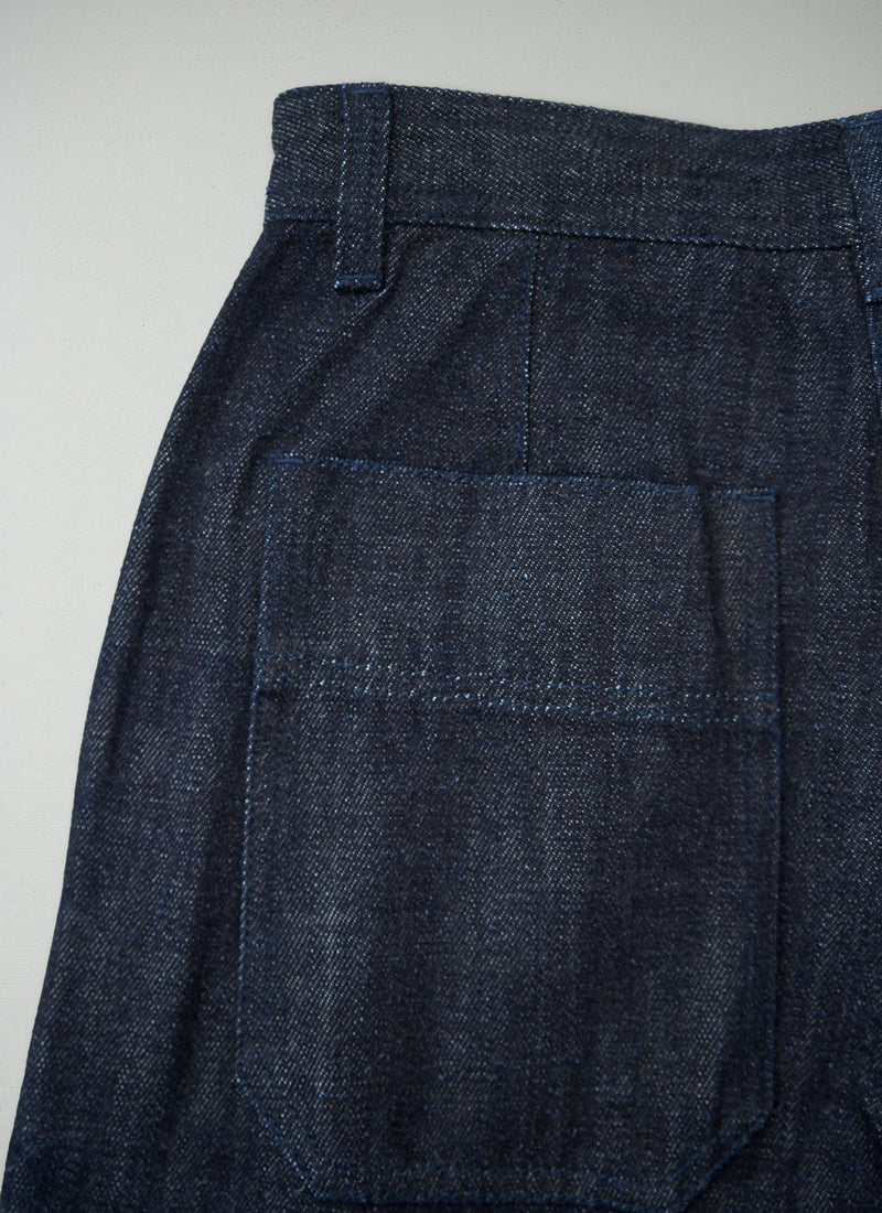 Reworn Flat Front Denim Trousers Size 8 (1654) | Indigo
