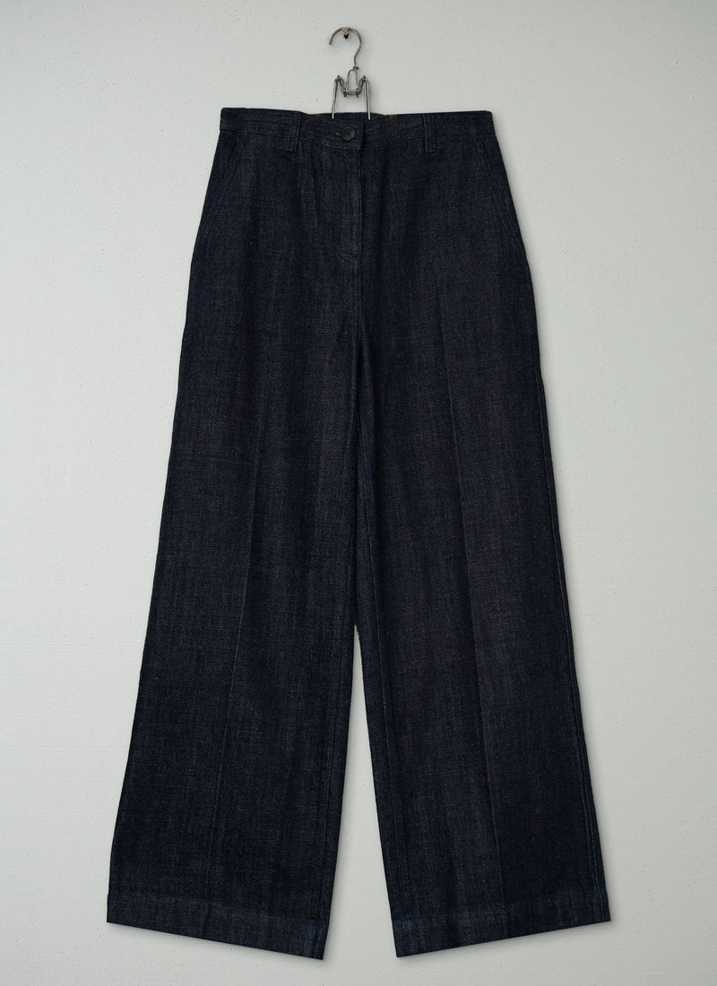 Reworn Flat Front Denim Trousers Size 8 (1654) | Indigo