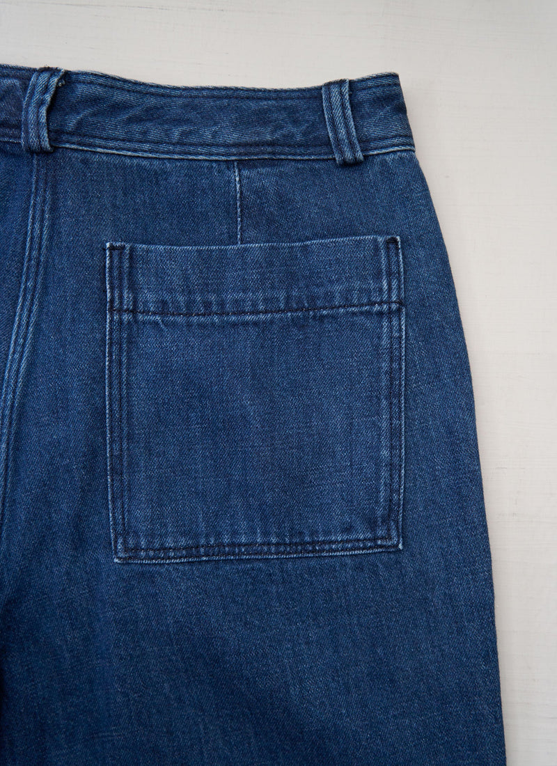 Reworn Denim Kick Flare Size 14 (1196) | Indigo