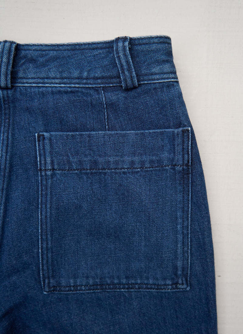 Reworn Denim Kick Flare Trousers Size 6 (1441) | Indigo