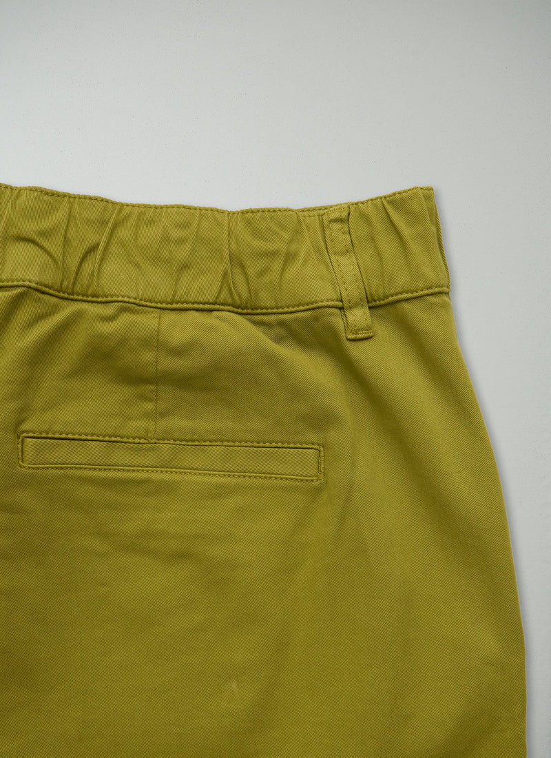 Reworn Gabi Cotton Twill Pull On Trousers Size 10 (731) | Wax Green