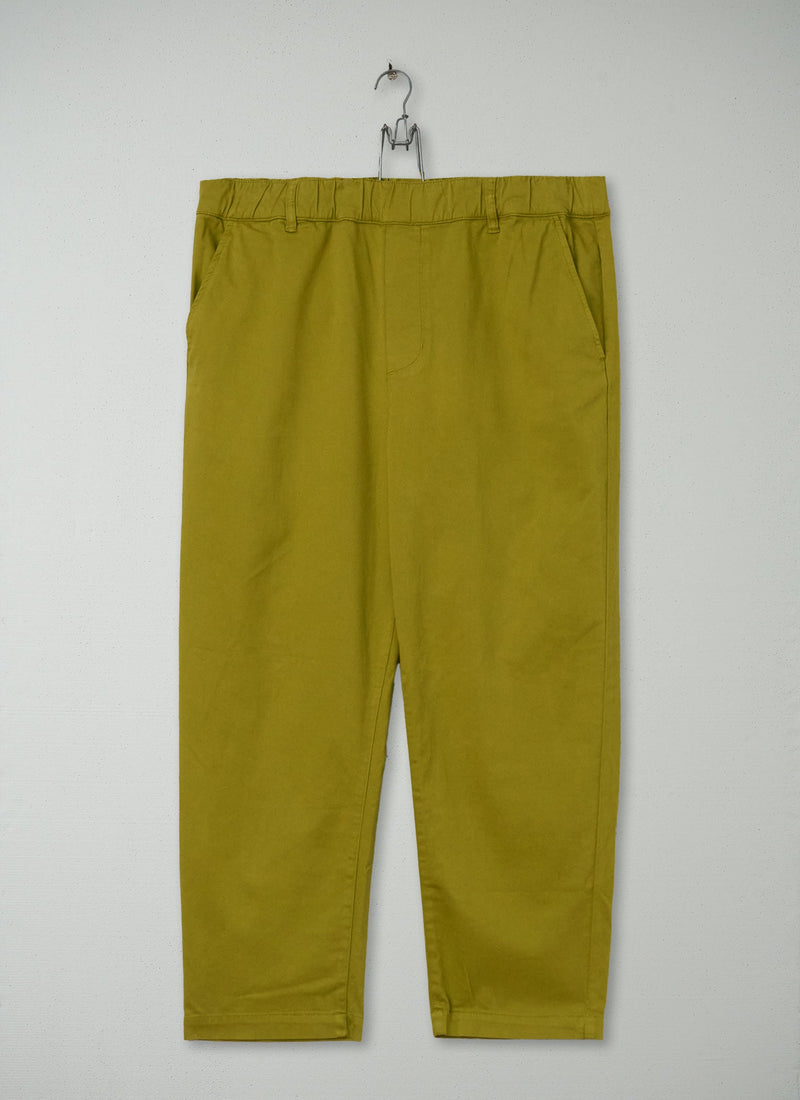 Reworn Gabi Cotton Twill Pull On Trousers Size 10 (731) | Wax Green