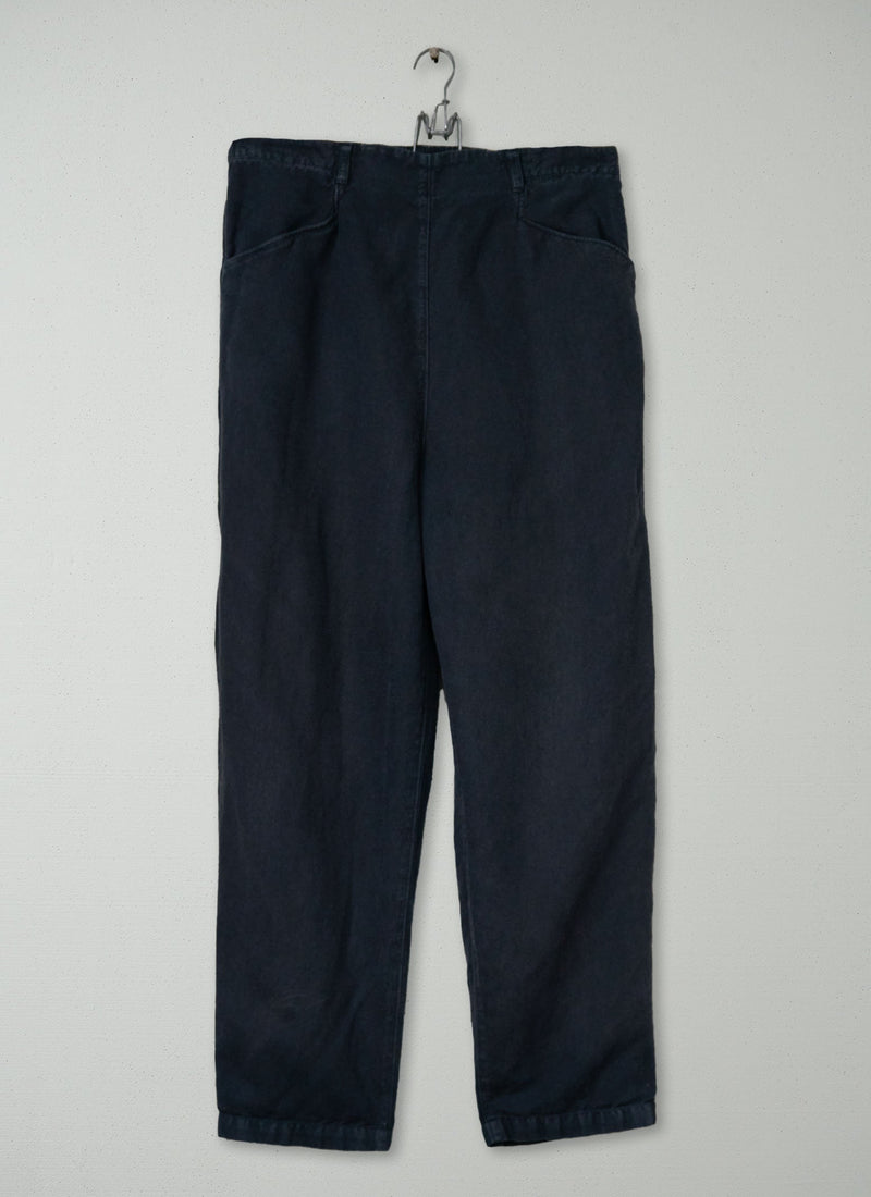 Reworn Alix Cotton Linen Trousers Size M (1178) | Slate