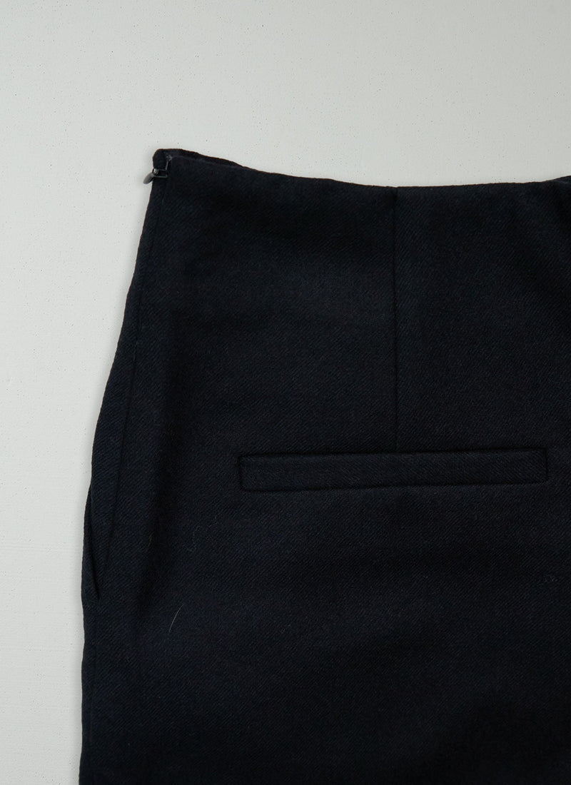 Reworn Wool Flannel Trousers Size 10 (947) | Black