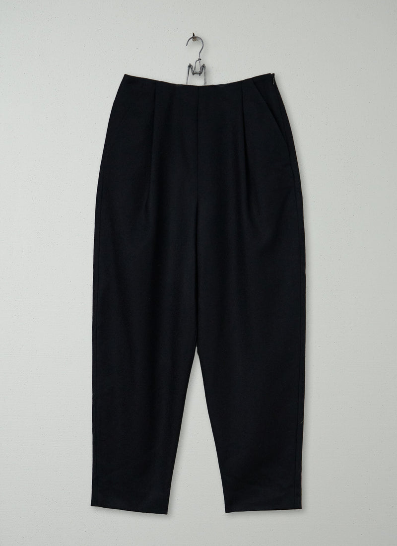Reworn Wool Flannel Trousers Size 10 (947) | Black
