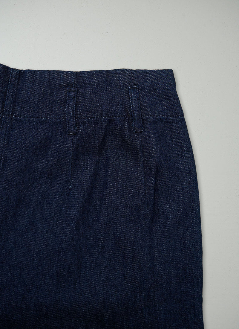 Reworn Cotton Hemp Wide Leg Trousers Size 14 (682) | Indigo