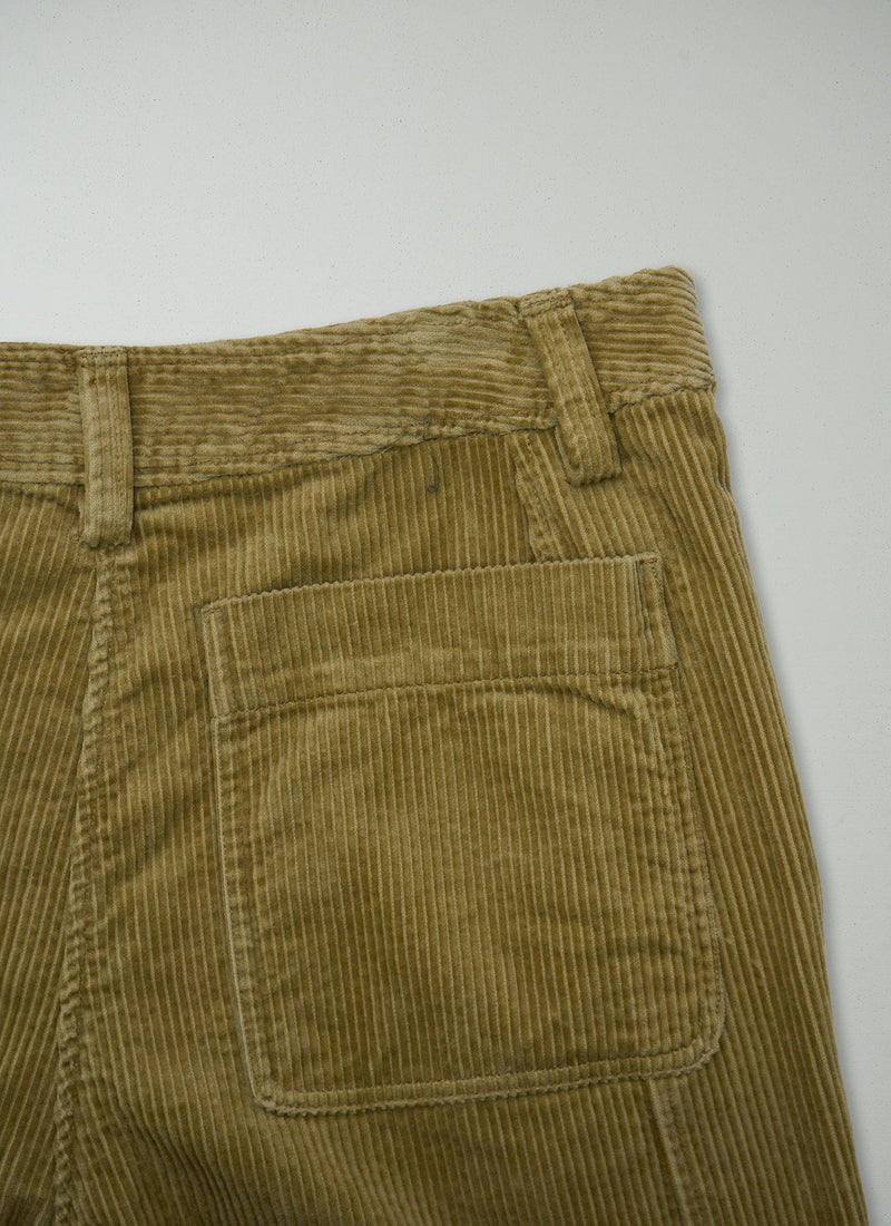 Reworn Cord Panelled Trousers Size 14 (877) | Golden Sand