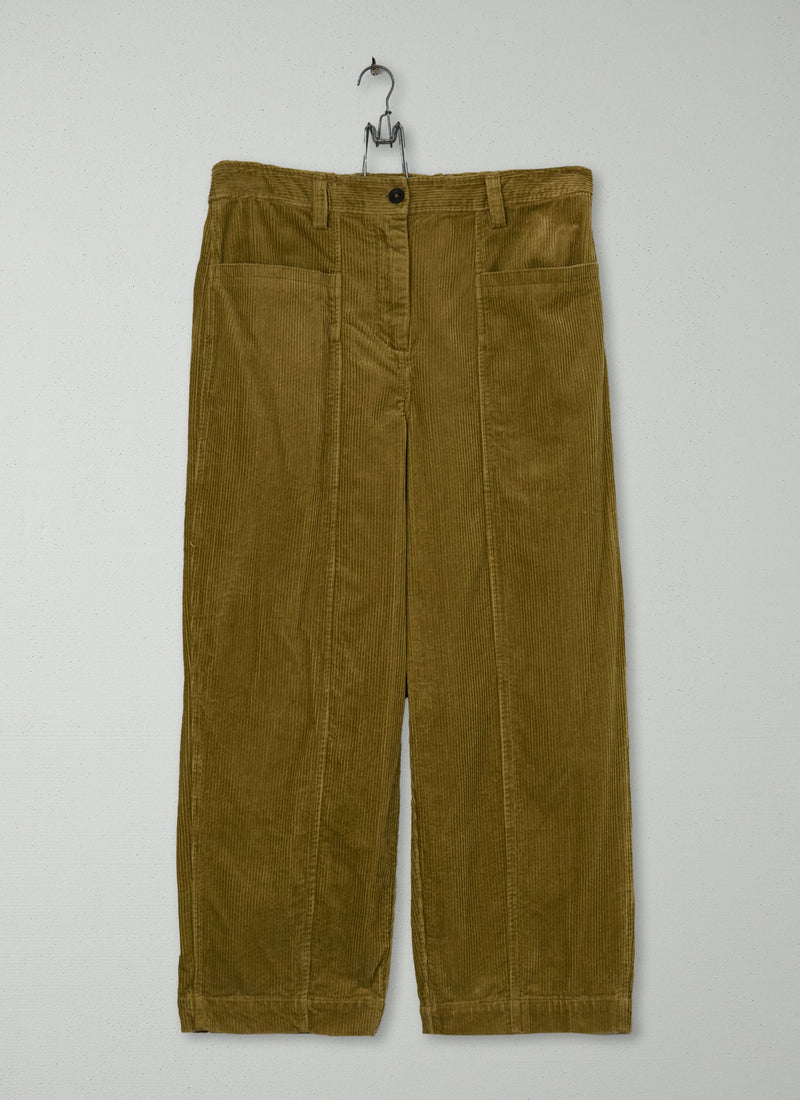 Reworn Cord Panelled Trousers Size 14 (877) | Golden Sand