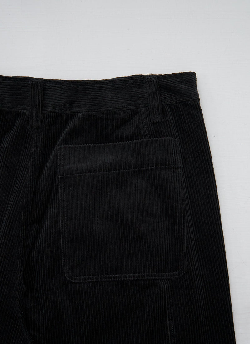 Reworn Cord Panelled Trousers Size 16 (718) | Brown Slate
