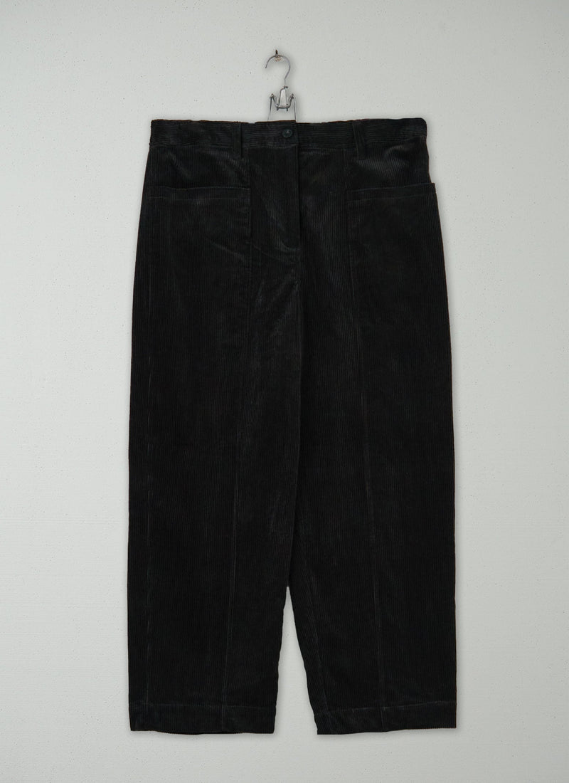 Reworn Cord Panelled Trousers Size 16 (718) | Brown Slate