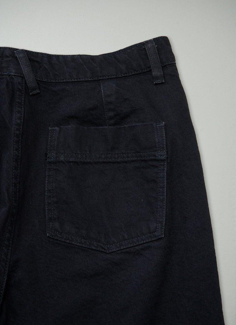 Reworn Denim Slim Trousers Size 12 (1634) | Black
