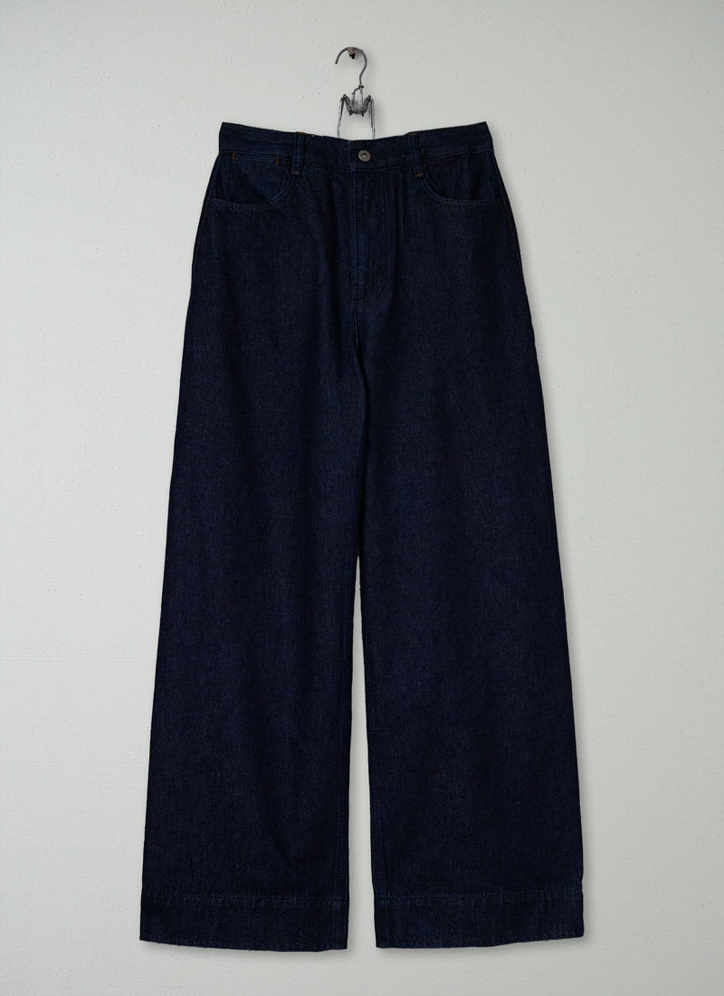 Reworn Wide Leg Denim Trousers Size 8 (1050) | Indigo