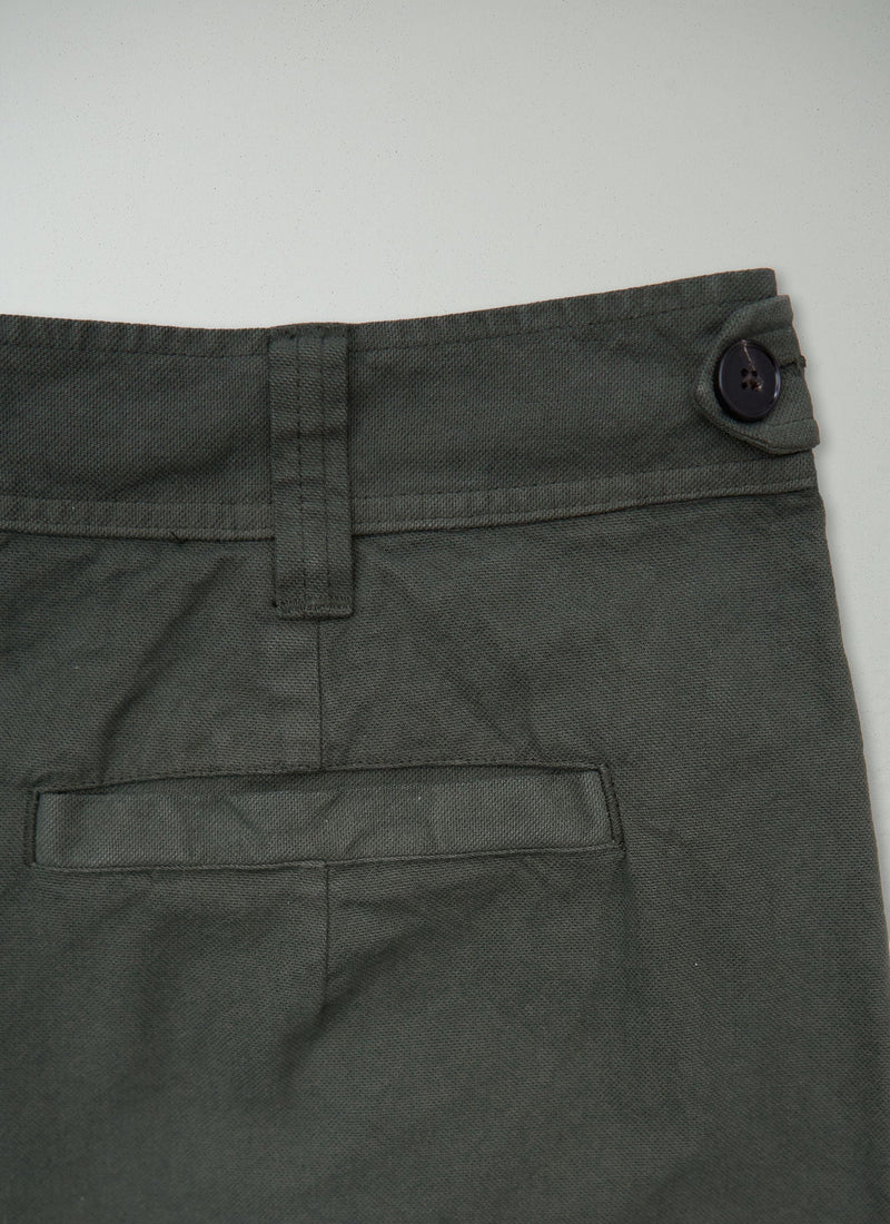 Reworn Cotton Canvas Trousers Size 14 (1645) | Dark Olive