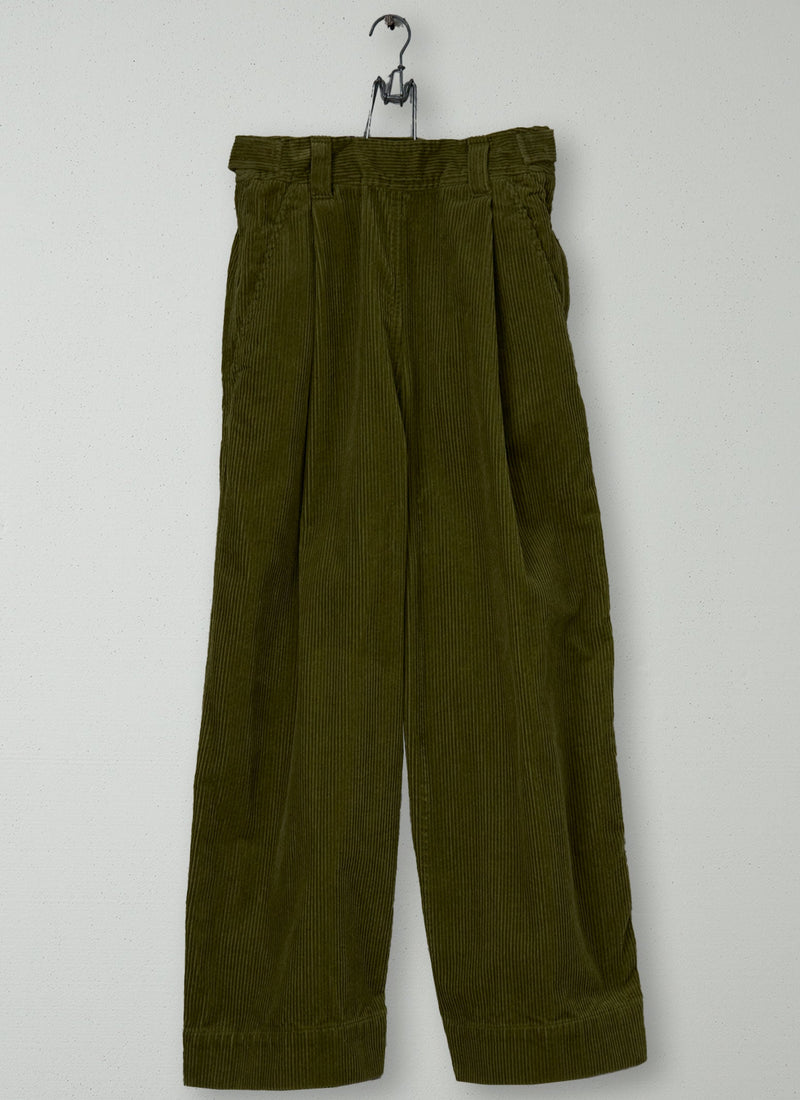 Reworn Cord Trousers Size 6 (1076) | Olive