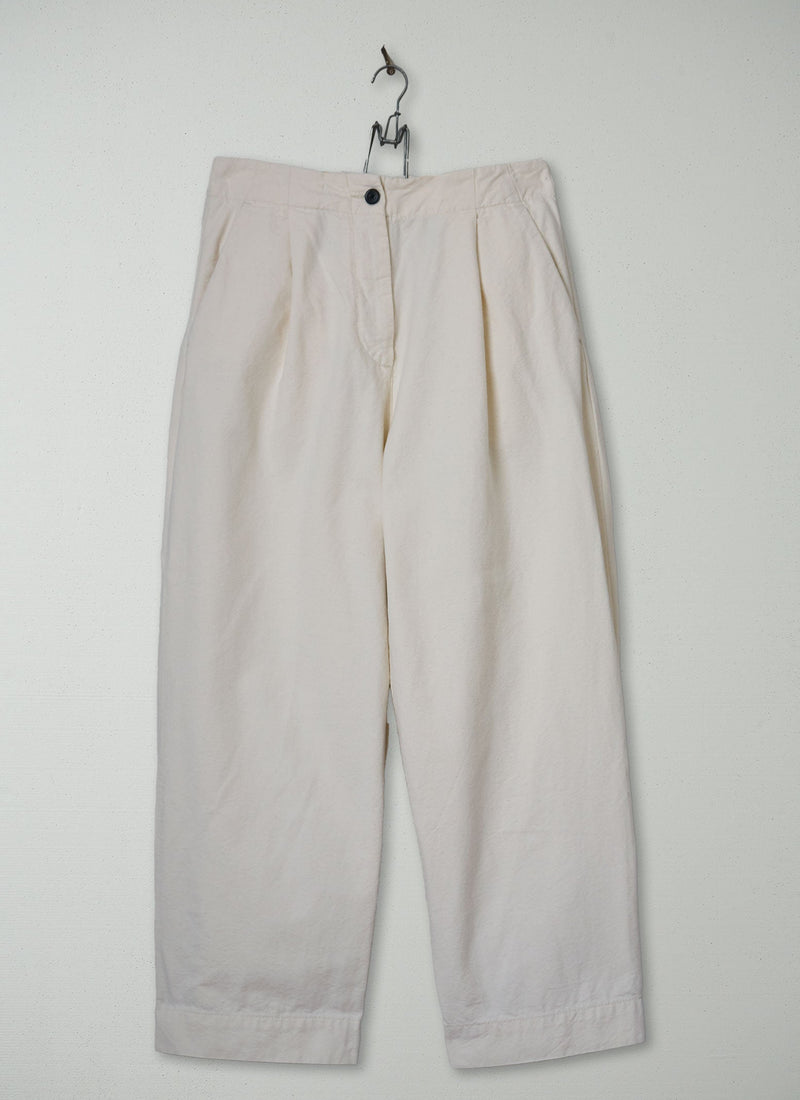 Reworn Cotton Twill Trousers Size 12 (1471) | Natural