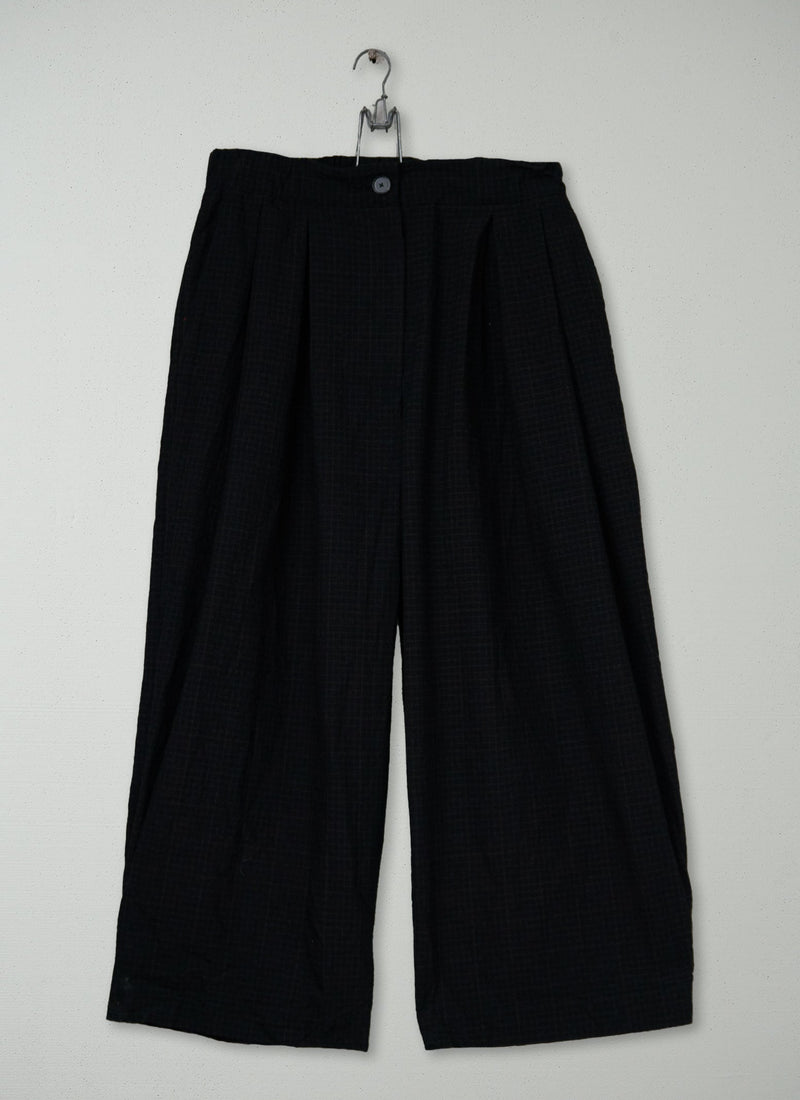 Reworn Check Cotton Wool Trousers Size L (1210) | Multi