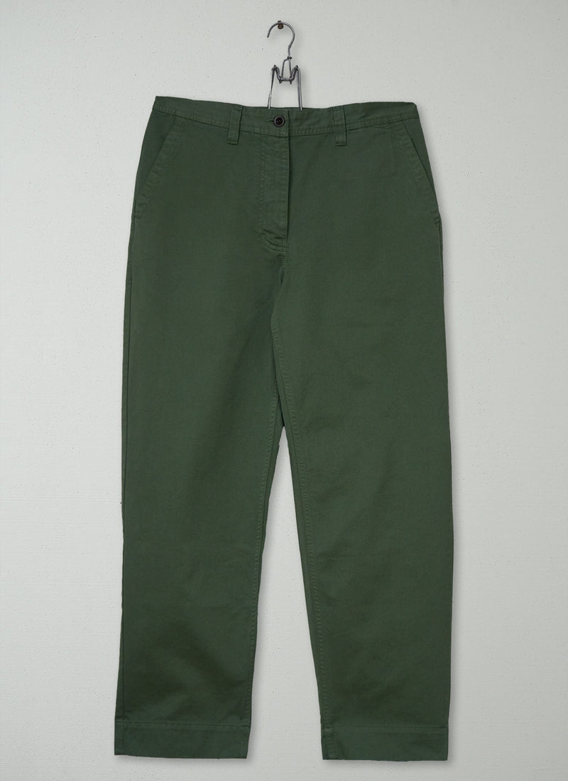 Reworn Cotton Twill Trousers Size 10 (1626) | Balsam Green