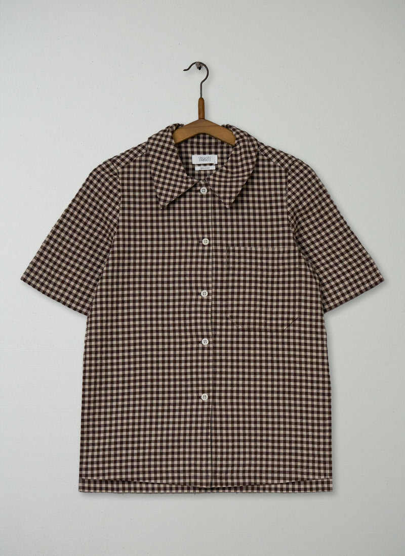 Reworn Gingham Seersucker Shirt Size XXS (1128) | Multi