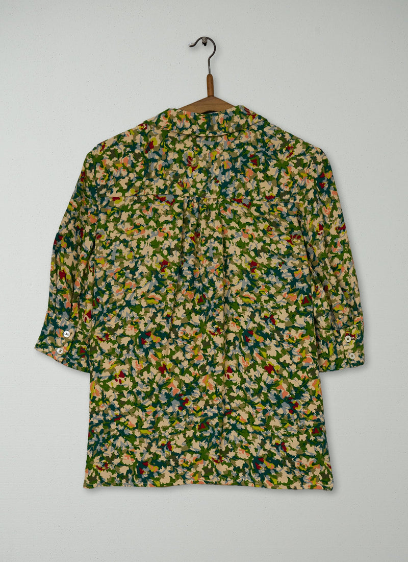 Reworn Print Crepe Shirt Size 14 (1066) | Multi