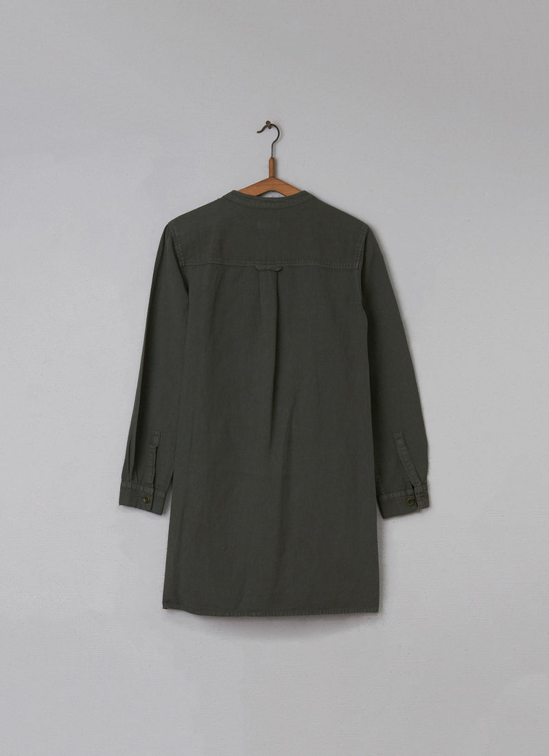 Reworn Linen Shirt Size 8 (030) | Dusted Khaki