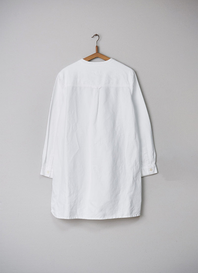 Reworn Cotton Linen Tunic Shirt Size 14 (005) | Paper White