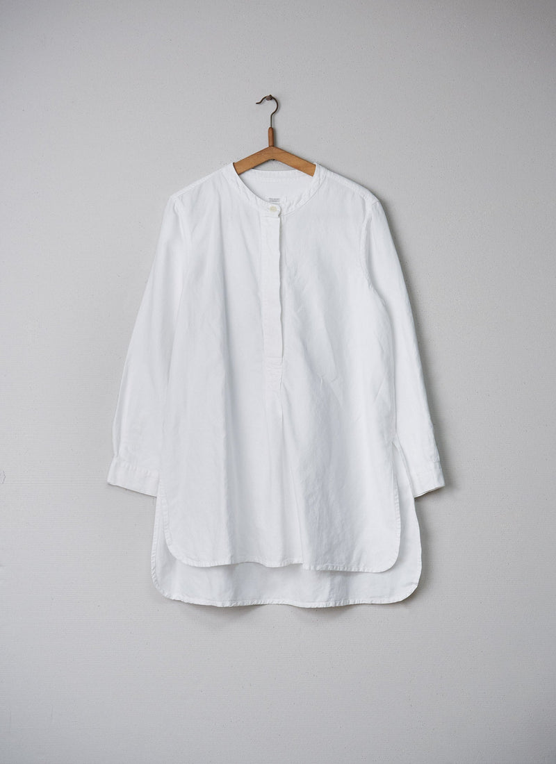 Reworn Cotton Linen Tunic Shirt Size 14 (005) | Paper White