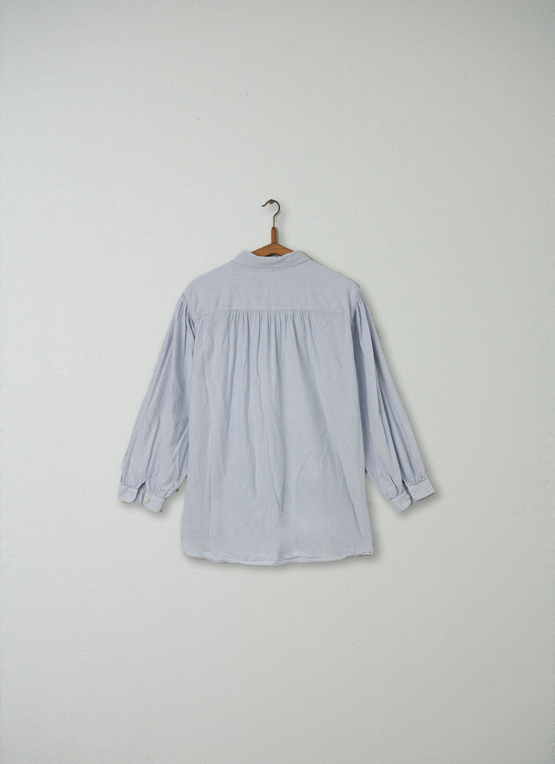 Reworn Cotton Easy Shirt Size 10 (113) | Ecru/Soft Blue