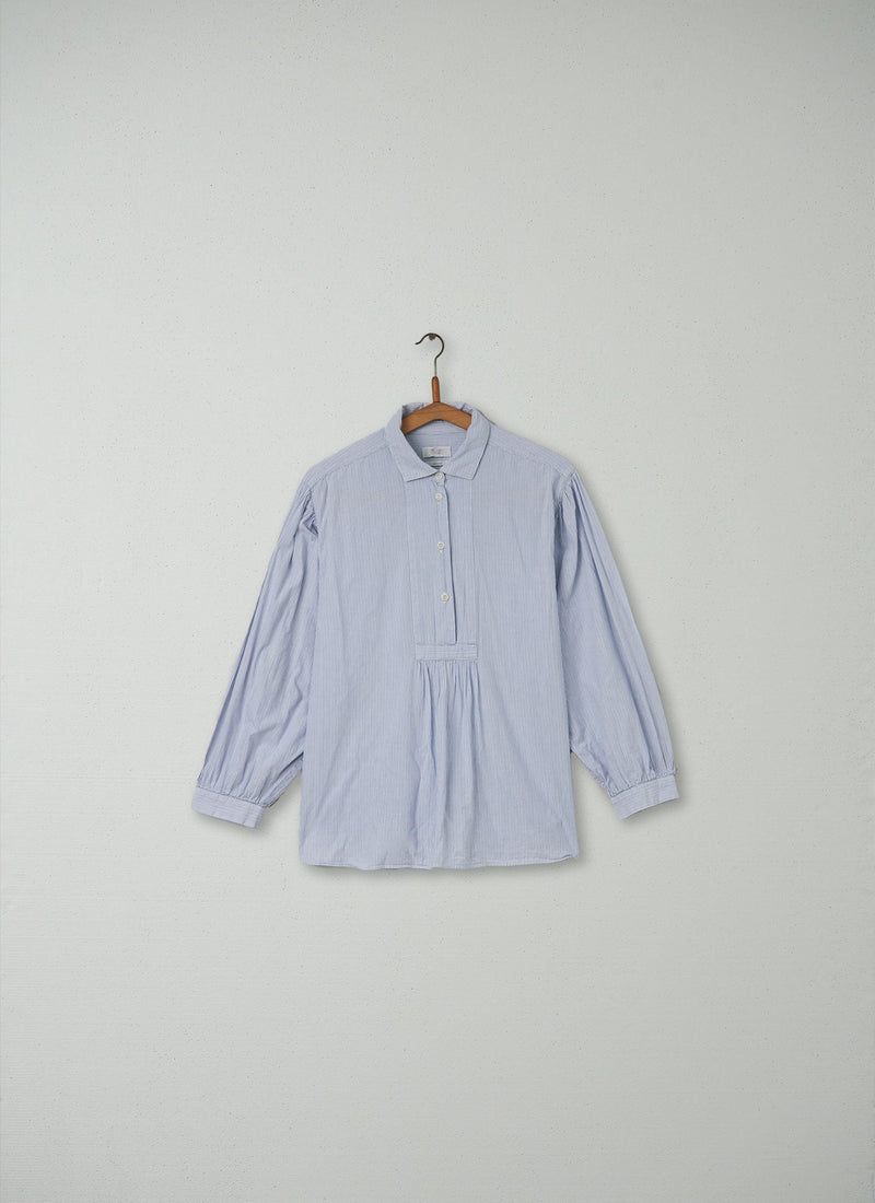 Reworn Cotton Easy Shirt Size 10 (113) | Ecru/Soft Blue