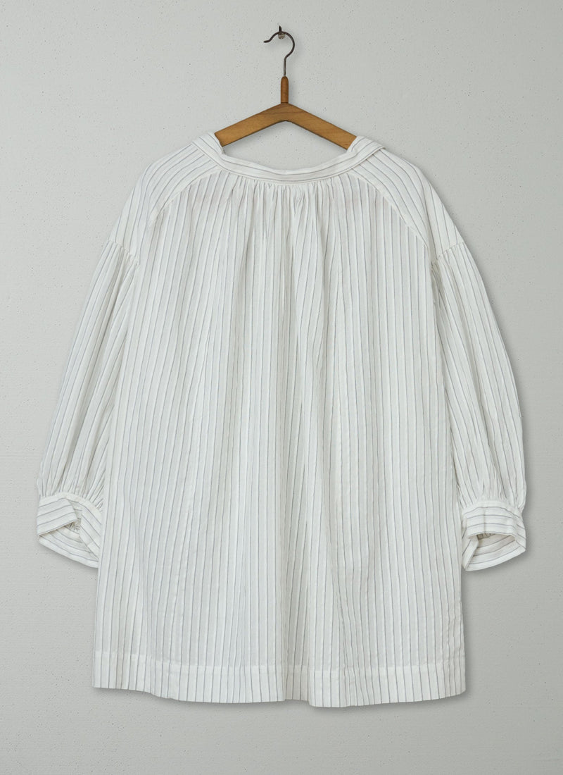 Reworn Stripe Cotton Tie Neck Shirt One Size (647) | Multi