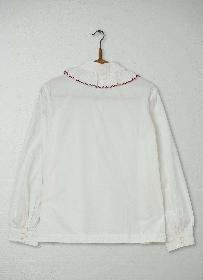 Reworn Scallop Ruffle Neck Shirt Size 18 (654) | Multi